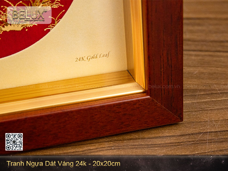 Tranh ngựa dát vàng 24k - 20x20cm&nbsp;
